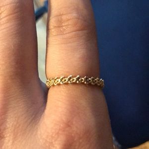 Authentic pandora gold flower ring